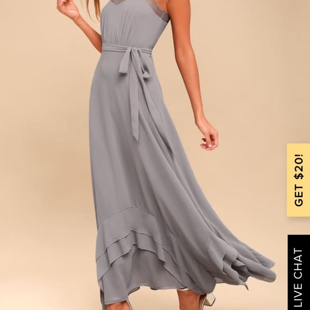 Stars In Your Eyes Grey Maxi Dress